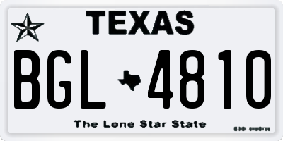 TX license plate BGL4810