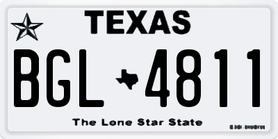 TX license plate BGL4811