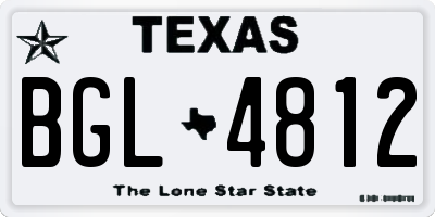 TX license plate BGL4812