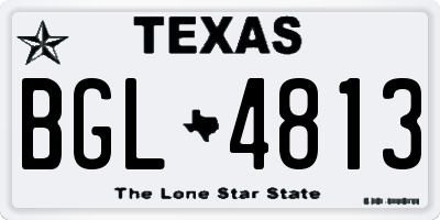 TX license plate BGL4813