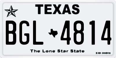 TX license plate BGL4814