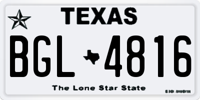TX license plate BGL4816
