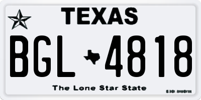 TX license plate BGL4818
