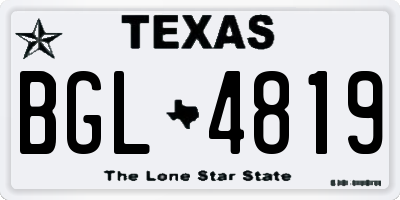 TX license plate BGL4819
