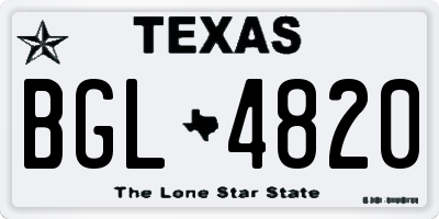 TX license plate BGL4820