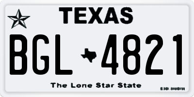 TX license plate BGL4821