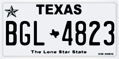 TX license plate BGL4823