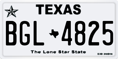TX license plate BGL4825