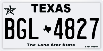 TX license plate BGL4827