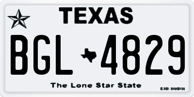 TX license plate BGL4829
