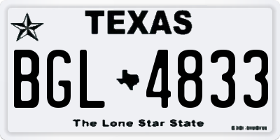 TX license plate BGL4833