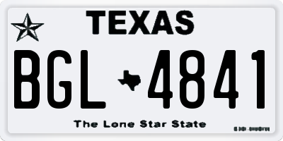 TX license plate BGL4841