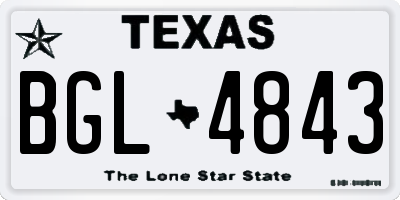 TX license plate BGL4843