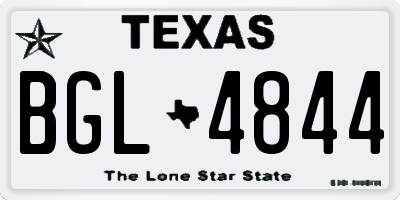 TX license plate BGL4844