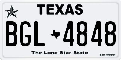 TX license plate BGL4848