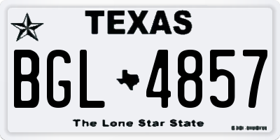 TX license plate BGL4857