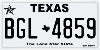 TX license plate BGL4859
