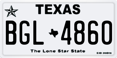 TX license plate BGL4860