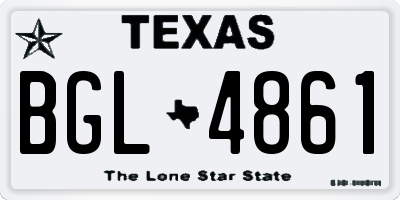 TX license plate BGL4861