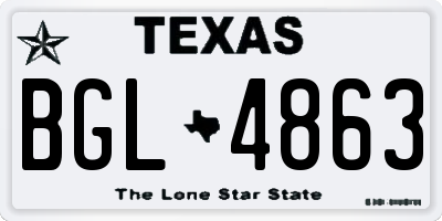 TX license plate BGL4863