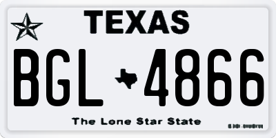 TX license plate BGL4866