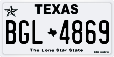 TX license plate BGL4869