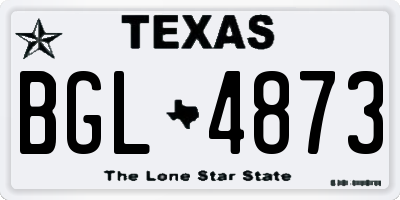 TX license plate BGL4873