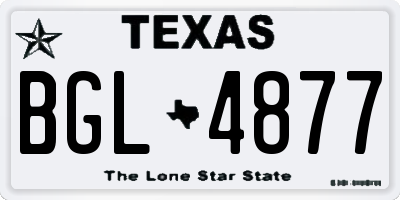 TX license plate BGL4877