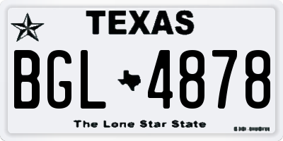 TX license plate BGL4878
