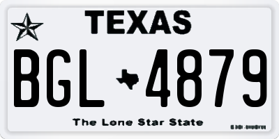 TX license plate BGL4879