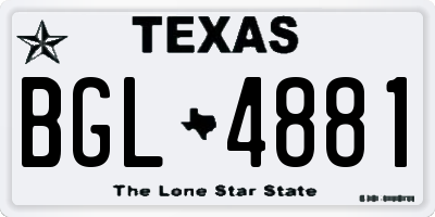 TX license plate BGL4881