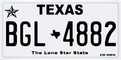 TX license plate BGL4882