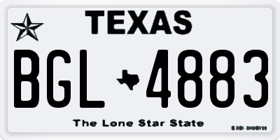 TX license plate BGL4883
