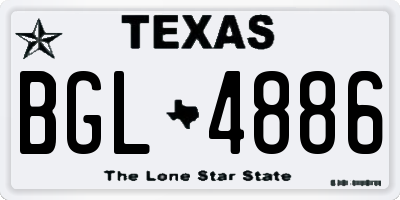 TX license plate BGL4886