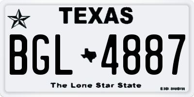 TX license plate BGL4887