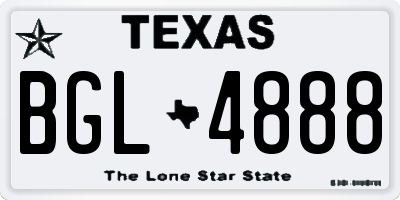 TX license plate BGL4888