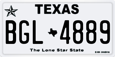 TX license plate BGL4889