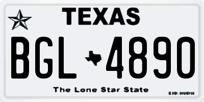 TX license plate BGL4890