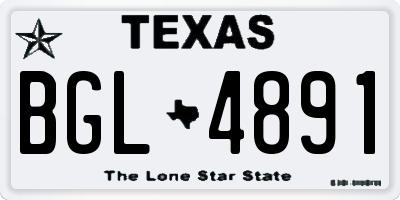 TX license plate BGL4891