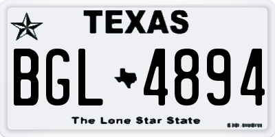 TX license plate BGL4894