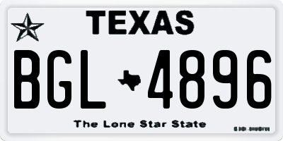 TX license plate BGL4896