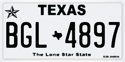TX license plate BGL4897