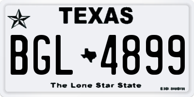 TX license plate BGL4899