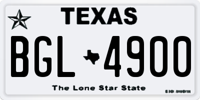 TX license plate BGL4900
