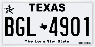 TX license plate BGL4901