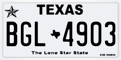 TX license plate BGL4903