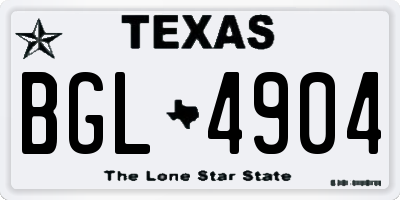 TX license plate BGL4904