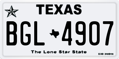 TX license plate BGL4907