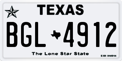 TX license plate BGL4912