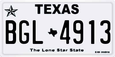TX license plate BGL4913